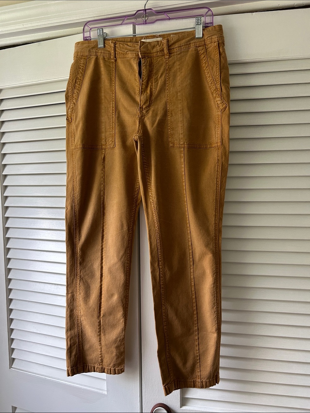 Anthropologie Mustard-Tone Chinos with Front Patch Pockets